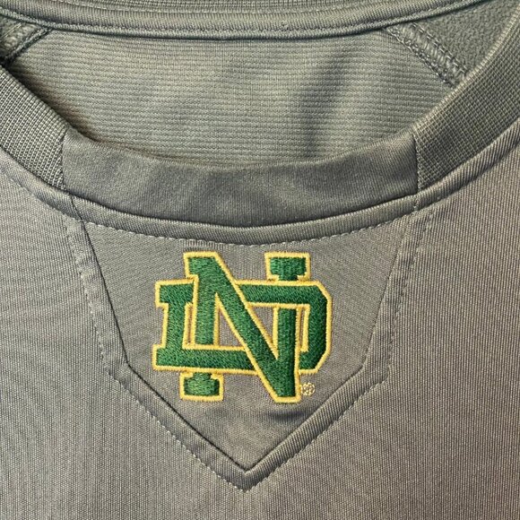 Rawlings Notre Dame Fighting Irish Long Sleeve Performance Pullover Shirt Gray - Picture 3 of 5